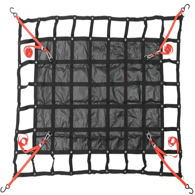 شبكة شحن شديدة التحمل مقاس 72 بوصة × 96 بوصة مع حلقات على شكل حرف D لشاحنة النقل الصغيرة